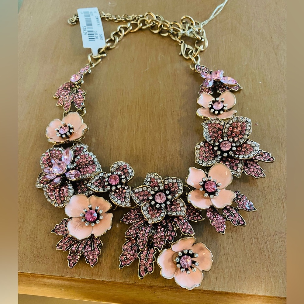 Statement bling floral necklace